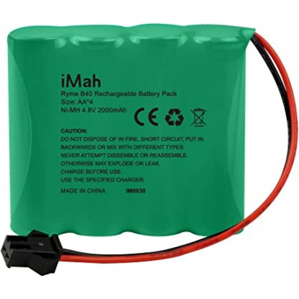 iMah Ryme B40 4셀 4.8V AA 배터리 팩(SM-2P 플러그 포함) 2000mAh Ni-MH 대용량 무선 원격 제어 자동차 오프로드 RC 트럭, Ni-CD AA 700mAh 4.8V 배터리 SM-2P 플러그 교체