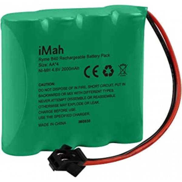 iMah Ryme B40 4셀 4.8V AA 배터리 팩(SM-2P 플러그 포함) 2000mAh Ni-MH 대용량 무선 원격 제어 자동차 오프로드 RC 트럭, Ni-CD AA 700mAh 4.8V 배터리 SM-2P 플러그 교체