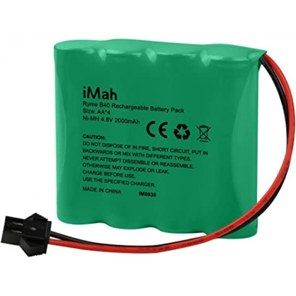 iMah Ryme B40 4셀 4.8V AA 배터리 팩(SM-2P 플러그 포함) 2000mAh Ni-MH 대용량 무선 원격 제어 자동차 오프로드 RC 트럭, Ni-CD AA 700mAh 4.8V 배터리 SM-2P 플러그 교체