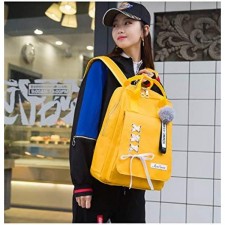 CANRAN School Backpack Teen Girls Bookbag for Laptop Book Bag 여행 배낭 Daypack for Men Women Boys Girls (Yellow)