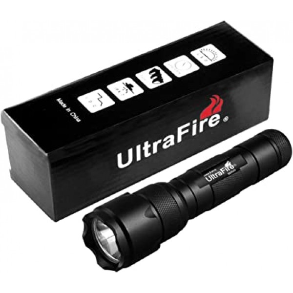 UltraFire Black Light UV 손전등, Super Power UV 395-405 nm LED WF-502B Blacklight 손전등 누출 감지기, 애완 동물 소변 얼룩, 빈대 (포함되지 않음)