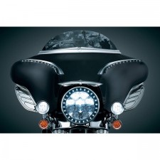 Kuryakyn 7796 오토바이 액세서리: 1996-2013 Harley-Davidson 오토바이용 배트윙 페어링 배트 브로우 액센트, 크롬