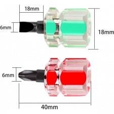 Buspoll 재봉틀 스크루드라이버 세트 미니 초단축 스크루드라이버 성능 도구, 납작머리 1개 및 필립스 1개(2개)