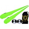 Flames N Games Sock Poi Set (Green) 한 쌍의 Quality Stretchy Lycra Spinning Poi Socks 2x90g Balls &amp; 여행 가방.