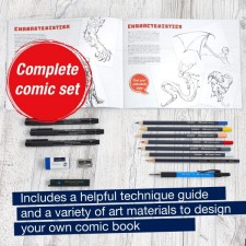 Faber-Castell Comic Illustration Set - The Famazings Superhero Comic Book Drawing Kit - Draw with Pitt Artist Pen & Goldfaber 컬러링 연필