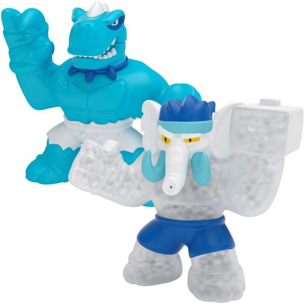 Heroes of Goo Jit Zu Dino Power vs Pack vs Pack - 2 Action Figures - Artic Showdown - Tyro vs Gigatusk