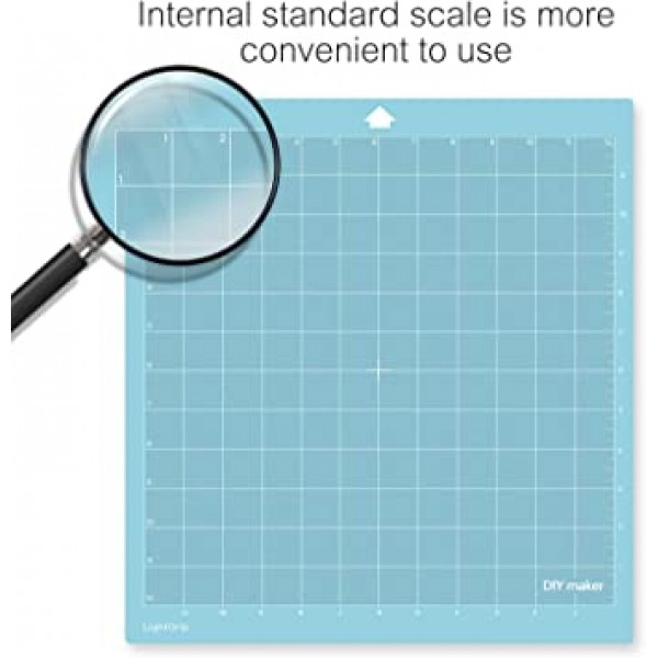 실루엣 카메오 4/3/2/1(12x12인치, 3매트)용 Diymaker 라이트그립 커팅 매트, 공예품에 적합한 블루 커팅 매트