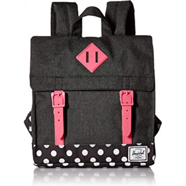 Herschel Kids\' Survey, 블랙 크로스해치/폴카 도트/판당고 핑크, 프리사이즈