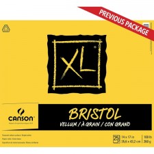 Canson XL 시리즈 Bristol Vellum 종이 패드, 연필용 중량지, Vellum 마감, 접기, 100파운드, 14 x 17인치, 밝은 흰색, 25매