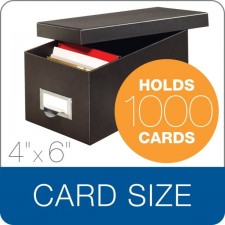 Globe-Weis/Pendaflex 섬유판 인덱스 카드 보관함, 4 x 6인치, 솔리드 블랙(4X6BLA)