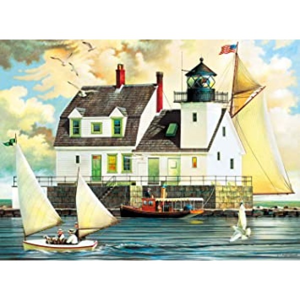 Buffalo Games - Charles Wysocki - Rockland Breakwater Light - 1000개 조각 직소 퍼즐