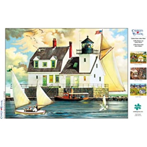 Buffalo Games - Charles Wysocki - Rockland Breakwater Light - 1000개 조각 직소 퍼즐