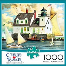 Buffalo Games - Charles Wysocki - Rockland Breakwater Light - 1000개 조각 직소 퍼즐