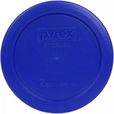 Pyrex 7200-PC 2 컵 생도 블루 라운드 플라스틱 식품 보관 뚜껑 - 6 팩