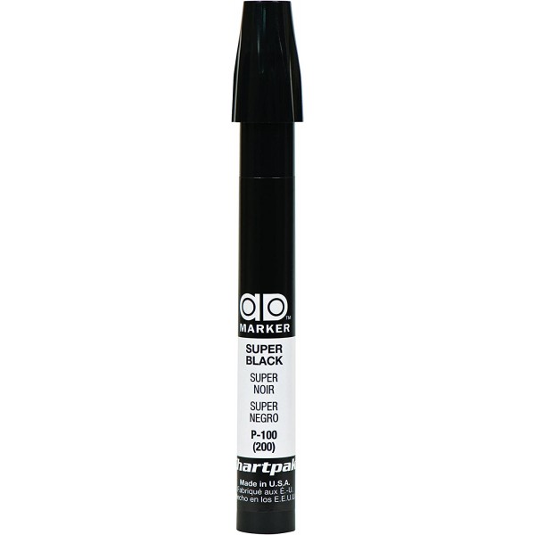 AD Marker The Original Chartpak, Tri-Nib, Super Black, 6개입(P100)(165647)