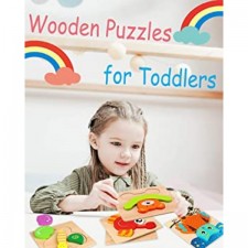 유아용 나무 퍼즐 1-3 장난감 선물 1 2 3 세 소년 소녀, 6 팩 동물 직소 유아 퍼즐, 교육 유아용 장난감 학습