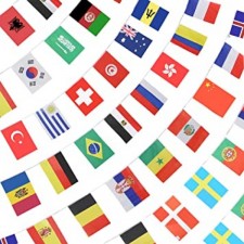 Anley 184Ft 200 Countries String Flag - 파티 장식, 바, 스포츠 클럽, 학교 축제, 축하를 위한 국제 깃발 천 배너 - 8