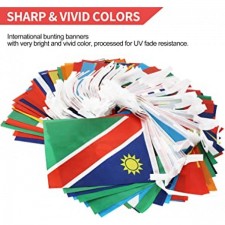 Anley 184Ft 200 Countries String Flag - 파티 장식, 바, 스포츠 클럽, 학교 축제, 축하를 위한 국제 깃발 천 배너 - 8