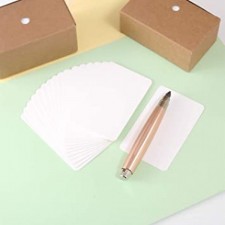 Berolle 600 조각 빈 크래프트 종이 카드 명함 DIY 플래시 카드 선물 메시지 카드, 흰색 색상