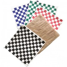 콤보 팩 천연 크래프트 및 체크 무늬 샌드위치 종이 포장 시트 12 x 12 인치 델리 식품 바구니 라이너 블랙 레드 그린 블루 베이지 (50 팩)