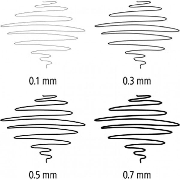STAEDTLER ‎308 WP4 다양한 선 너비의 피그먼트 라이너 펜 - 블랙(4종 세트)