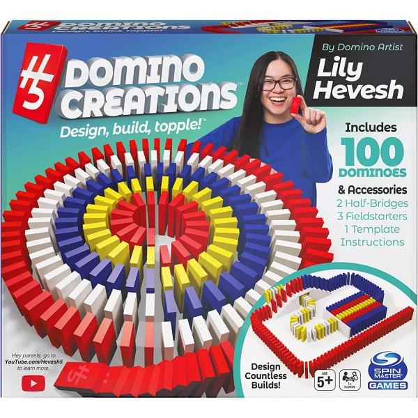 H5 Domino Creations 100-Piece Set by Lily Hevesh, 5세 이상 성인 및 어린이를 위한 가족 게임