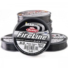 Beadsmith Fireline 꼰 비드 스레드, 8파운드, 50야드(검은색)