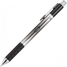 TUL GL1 개폐식 젤 펜, 니들 포인트, 0.7mm, 회색 배럴, 검정 잉크, 12개들이