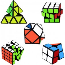 Lunaoo Speed ​​Cube Set 6 개 2x2 3x3 4x4 Pyraminx Fisher 레인보우 볼 퍼즐, 매직 매직 큐브 장난감 성인용