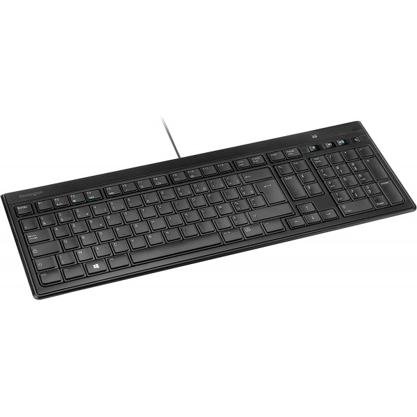 Kensington K72357FR Advance Fit 울트라 플랫 유선 키보드 AZERTY 블랙