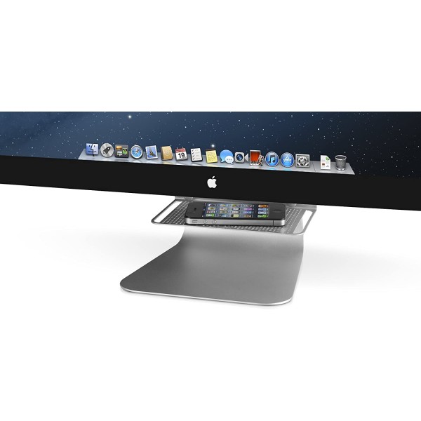 iMac 및 Apple 디스플레이용 Twelve South BackPack | 하드 드라이브 및 액세서리용 숨겨진 스토리지 선반(실버)