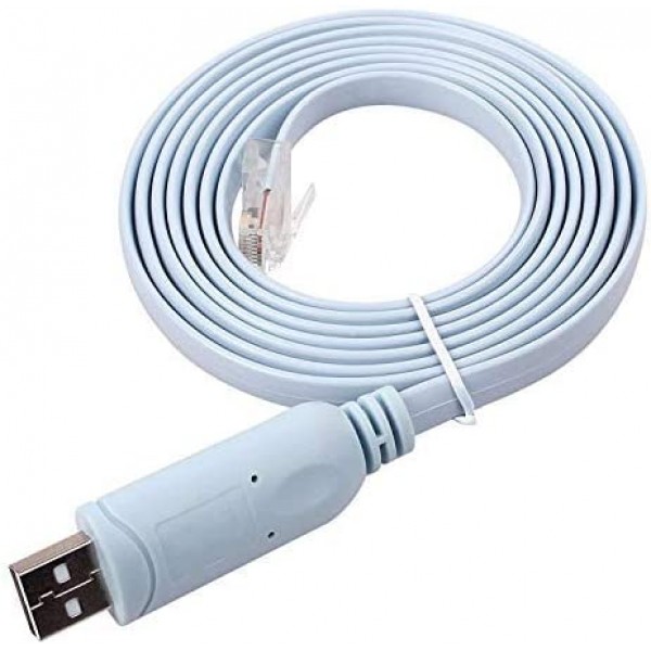 5M Usb-콘솔 케이블,Cisco Usb 콘솔 케이블,Usb-Rj45 콘솔,Cisco 콘솔 케이블 Usb 롤오버(Windows/Vista/MAC/Linux용 5m/16.4피트, 파란색)