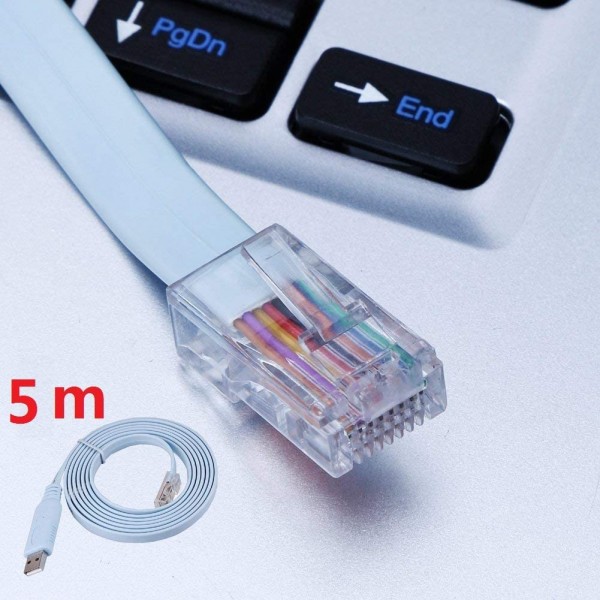 5M Usb-콘솔 케이블,Cisco Usb 콘솔 케이블,Usb-Rj45 콘솔,Cisco 콘솔 케이블 Usb 롤오버(Windows/Vista/MAC/Linux용 5m/16.4피트, 파란색)