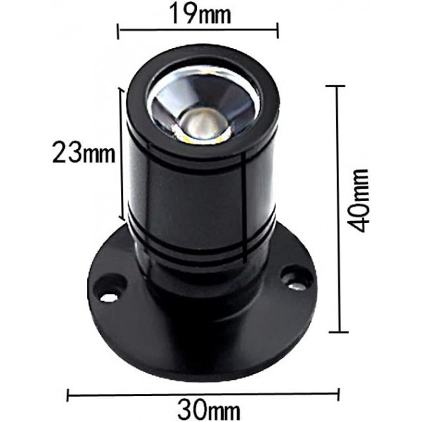 소형 매입형 미니 스포트라이트 4팩, 1W LED 천장 스포트라이트 회전형 미니 매입형 LED 통 알루미늄 스팟 LED 세트 변압기 포함 웜 화이트 와인 캐비닛/찬장/주방/거실용 - 블랙 웜 화이트 1w 블랙