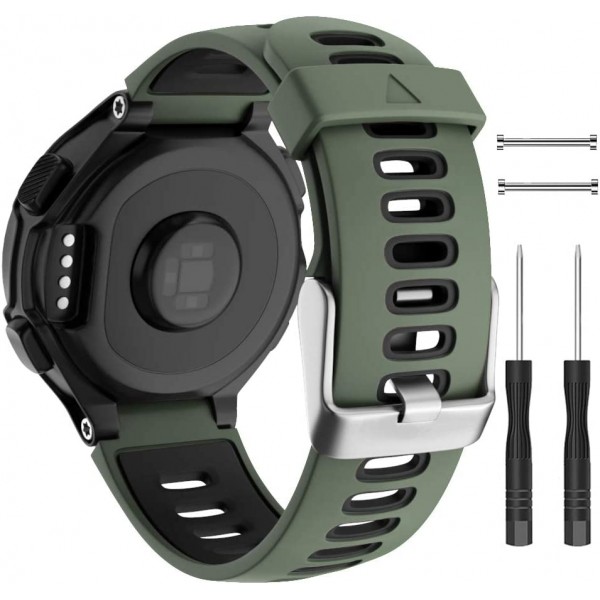 Garmin Forerunner 735XT 235 235Lite 230 220 620 630용 Isabake 시계 스트랩, Approach S20 S5 S6 시계 액세서리(ArmyGreen)용 소프트 실리콘 교체 밴드