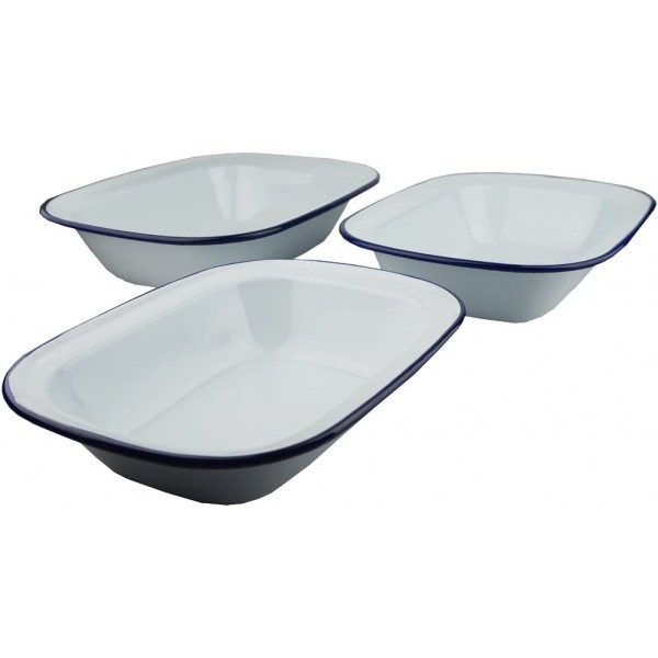 NEW - Falcon Enamel Bakeware 파이 접시 3개 세트 - 각 24cm 26cm 28cm 1개