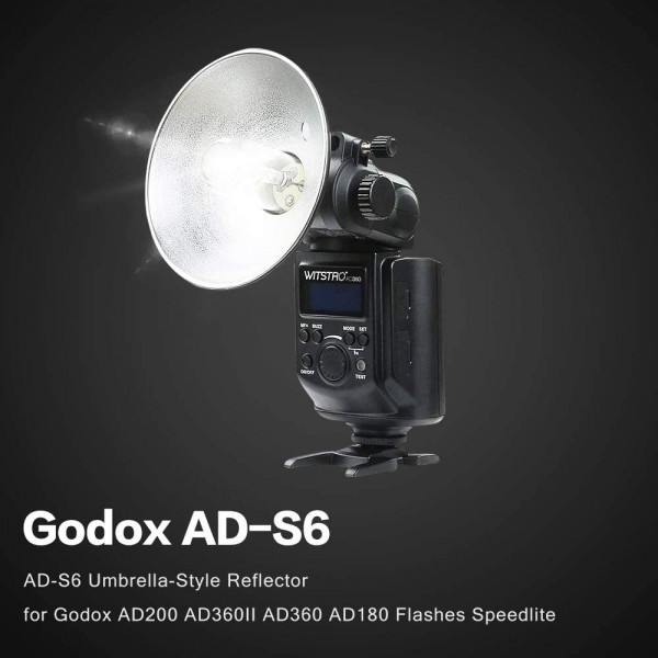 Godox AD200 AD360II AD360 AD180 플래시 스피드라이트용 GODOX AD-S6 우산형 반사경