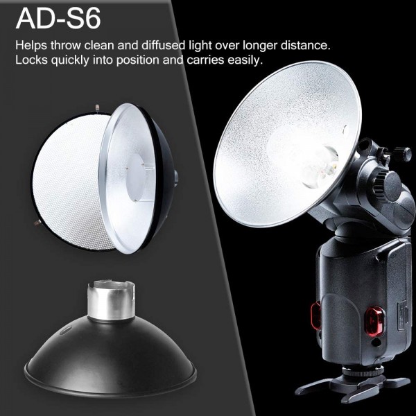 Godox AD200 AD360II AD360 AD180 플래시 스피드라이트용 GODOX AD-S6 우산형 반사경