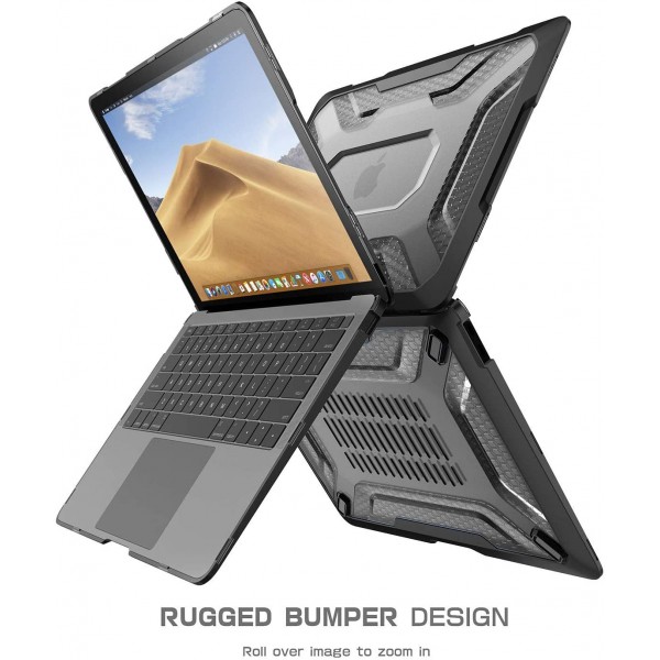 SUPCASE [Unicorn Beetle Series] 새로운 MacBook Air 13인치 2018 릴리스용 케이스, Touch ID 및 Retina 디스플레이가 있는 2018 MacBook Air 13인치 A1932용 슬림 고무 TPU 범퍼 커버(블랙/프로스트)