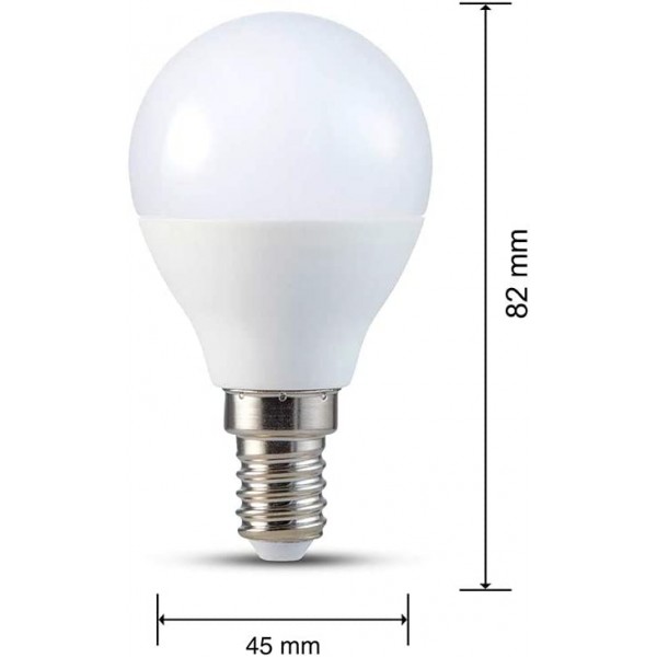 V-TAC 4W(30W 등가) 에너지 절약 P45 골프 전구 E14 SES(작은 에디슨 나사 캡) 4000K 데이 화이트 비조광 - 10팩