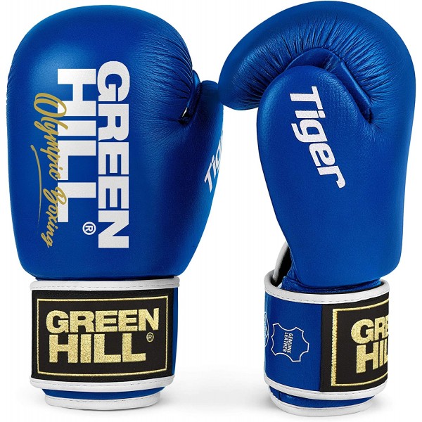 Green Hill Boxing Gloves Tiger with Circle Target 16온스 블루