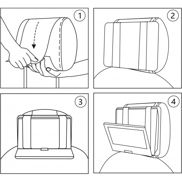 Hikig 범용 자동차 머리 받침 마운트 홀더 7-11 인치 회전 및 플립 스타일 휴대용 DVD 플레이어/11 인치 미만의 모든 회전 및 플립 유형 휴대용 DVD 플레이어에 적합