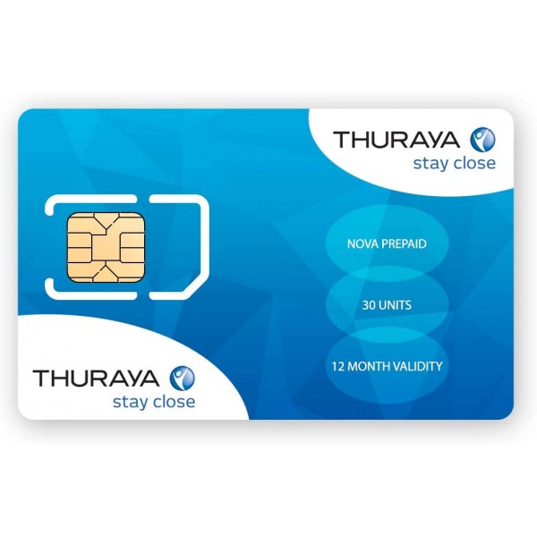 Thuraya Nova SIM 30개 단위 선불 결제 12개월 동안 유효한 30개 단위 Nova SIM