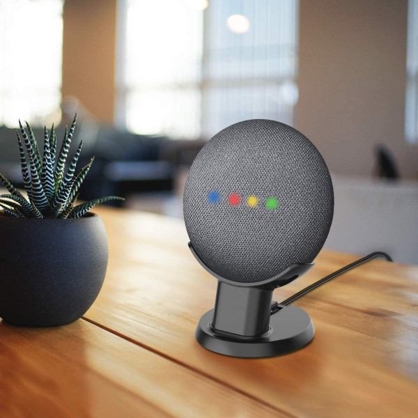 Google Home Mini 및 Nest Mini(2세대)용 SPORTLINK 데스크 마운트, 향상된 사운드 가시성 및 외관, 스마트 스피커 받침대, Home Mini용 테이블 스탠드(책상 홀더-블랙)