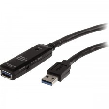 StarTech.com AC 전원 어댑터가 있는 32.8피트 활성 USB 3.0 연장 케이블 - 차폐 - 수-암 USB USB 3.1 Gen 1 Type A(5Gbps) 연장기(USB3AAEXT10M) 32.8피트/10m USB 3.0
