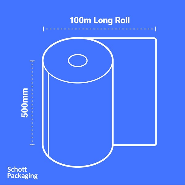 고품질 버블 랩 500mm x 100m의 대형 롤 포장 Schott - 소형 버블 | 집 이사, 제거 및 보관을 위한 강력하고 탁월한 SP500MM | 빠르고 무료 영국 배송 500MM-100M-SML