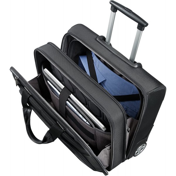 Samsonite XBR 롤링 토트 15.6인치 파일럿 케이스, 46cm, 27.5L, 블랙