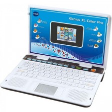 VTech - Genius XL Color Pro 이중 언어 실버 - 어린이용 컴퓨터, 교육용 컴퓨터, QWERTY 키보드 - 6/11세 - FR 버전