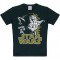 로고셔츠 아동용 티셔츠 Yoda - Star Wars - Star Wars - Grandmaster Jedi - 블랙의 크루 넥 티셔츠 - 라이선스가 있는 오리지널 디자인, 사이즈 92/98, 2-3년