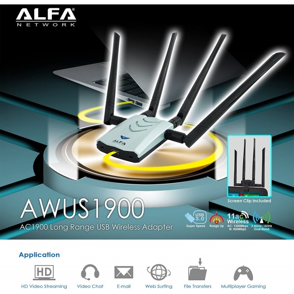알파 네트워크 AWUS1900 802.11ac 초고속 USB 어댑터